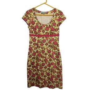 Boden Pink Green Babydoll Dress Size 4 Long Empire Waist Whimsical Milkmaid